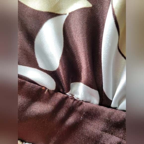 Vntg Heart Soul 90's Floral Print Satin Dress  Small Brown - Picture 8 of 14